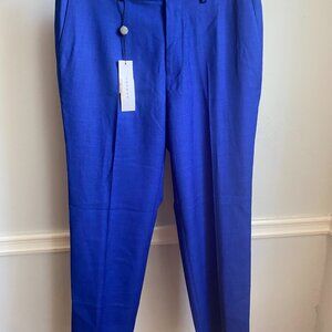 NWT TOPMAN TAPERED COBALT BLUE TROUSER PANTS 32 X 30